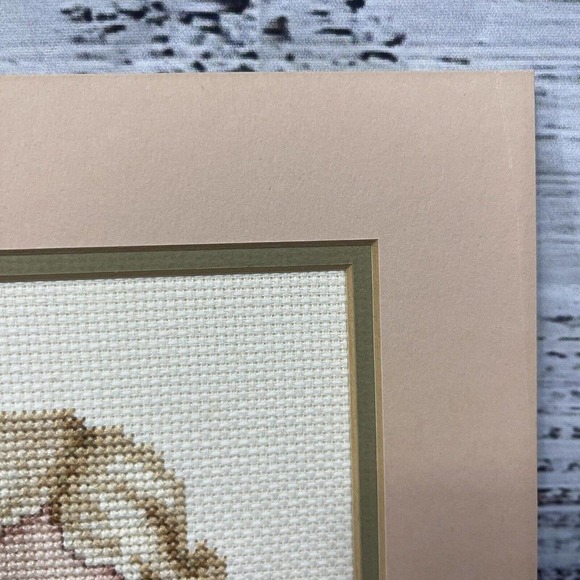 Vintage Finished Cross Stitch English Victorian Boy w/ Duck 1989 16x12" Nursery - Picture 10 of 16